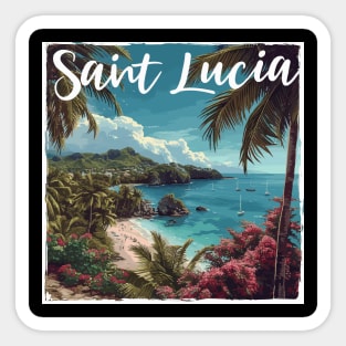 Saint Lucia (White Lettering) Sticker